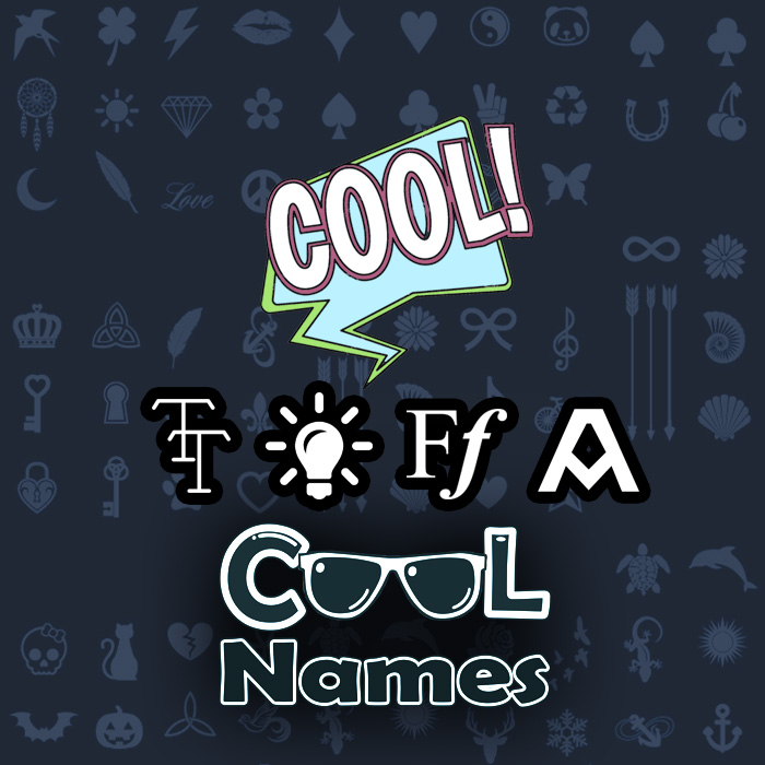 All decorations and characters for 😍 Tmam - Decoration Cool names 😎